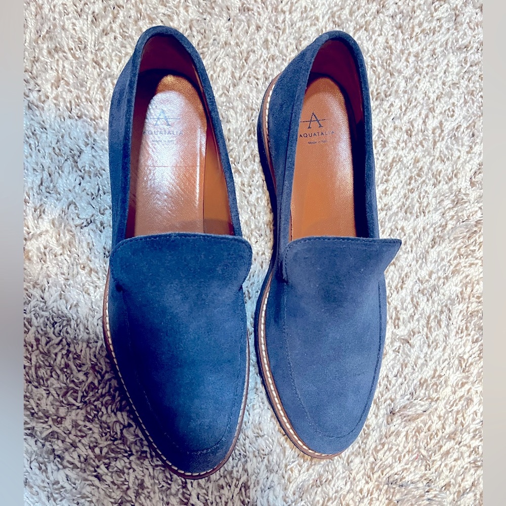 Aquatalia | Kelsey Weatherproof Suede Loafer -Blue